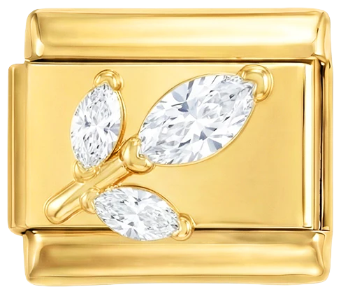 3 Crystals Rose on Gold