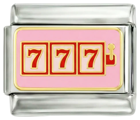 777 Casino on Pink Plate on Silver