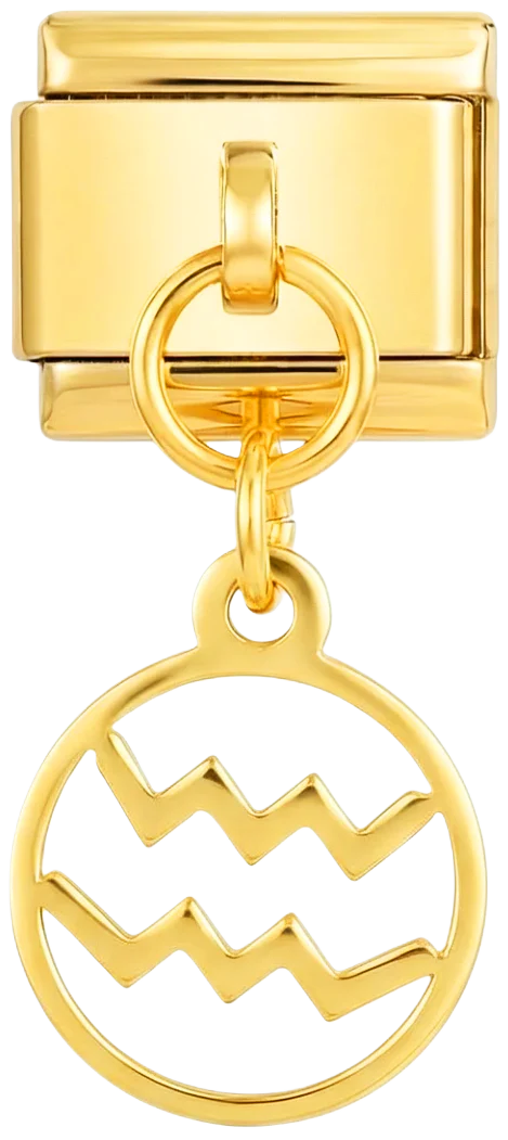 Aquarius Sign Hanging on Gold