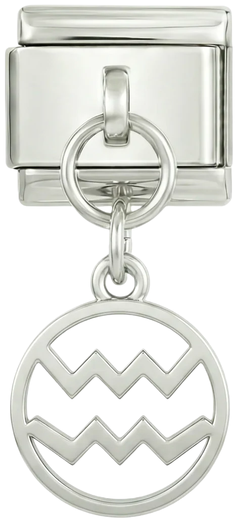 Aquarius Sign, on Silver