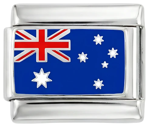Australia Flag, on Silver - Image 2