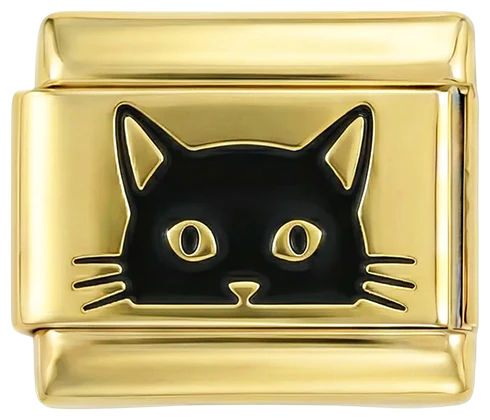 Black Cat's Face on Gold