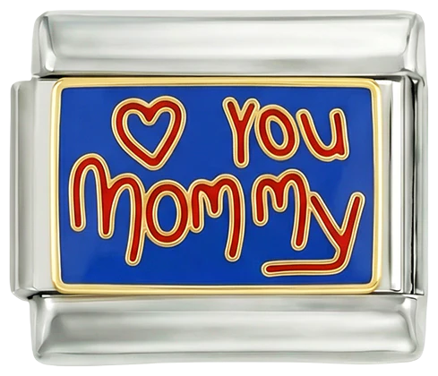 Blue Plate, I Love You Mommy, on Silver