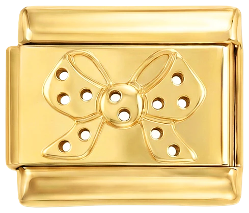 Bow with White Dots on Gold