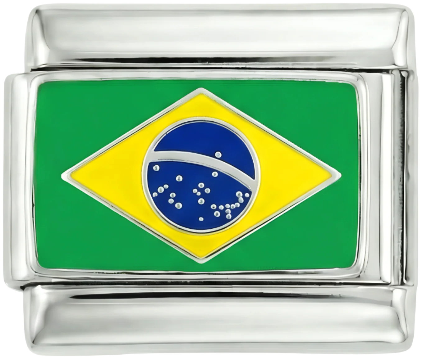 Brazil Flag, on Silver - Image 2