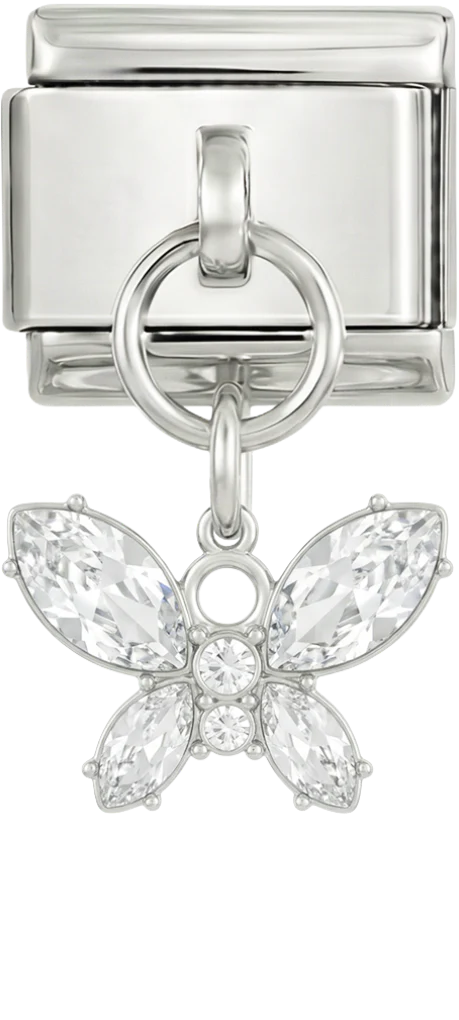 Butterfly Hanging, on Silver