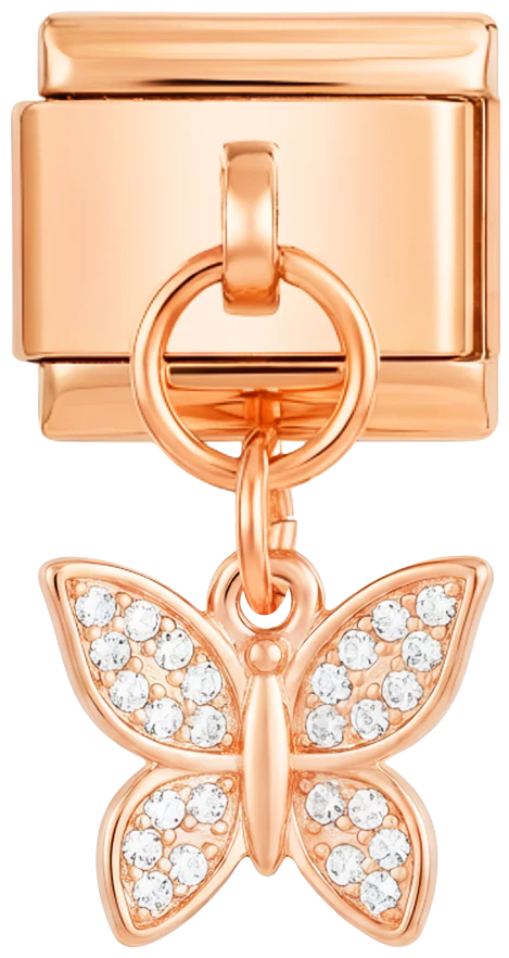 Butterfly with Small Stones on Rose Gold