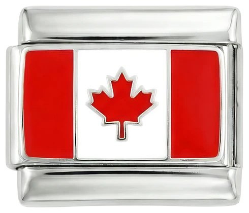 Canada Flag, on Silver