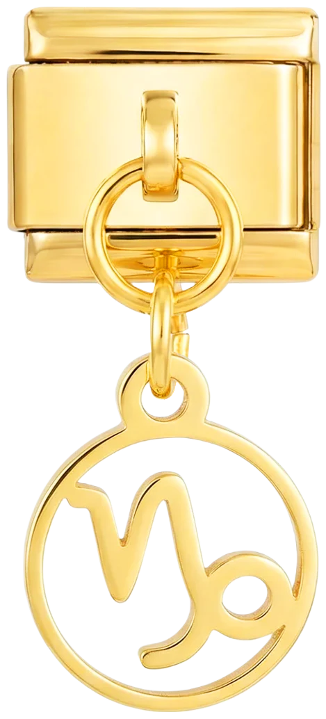 Capricorn Sign Hanging on Gold