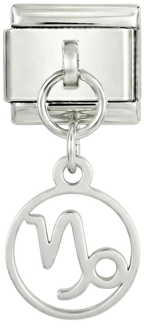 Capricorn Sign, on Silver