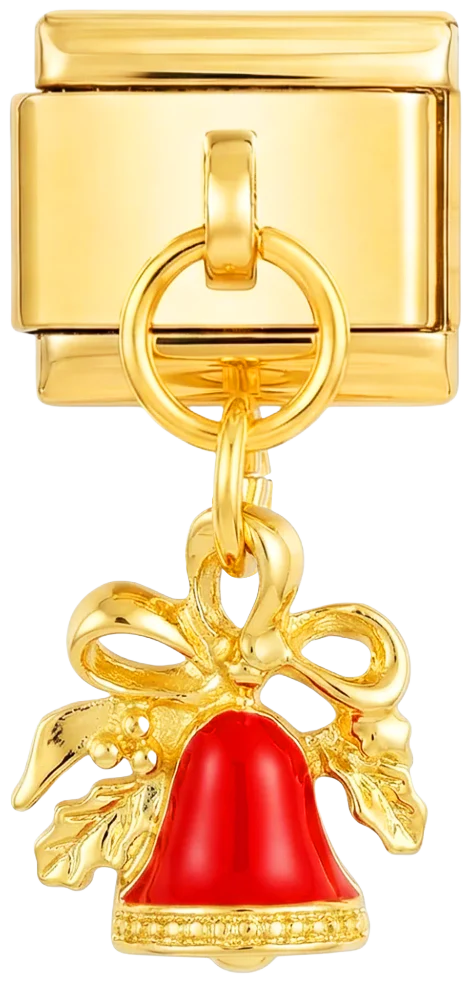 Christmas Bell, Red and Gold