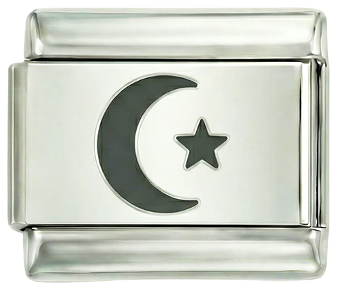 Crescent and Star, on Silver