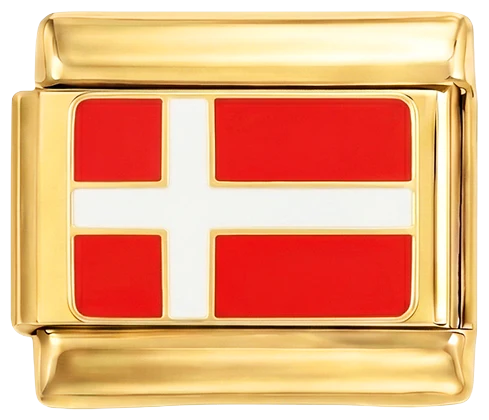Denmark Flag, on Gold
