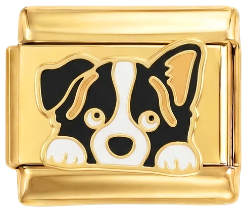 Dog Perky Ear on Gold