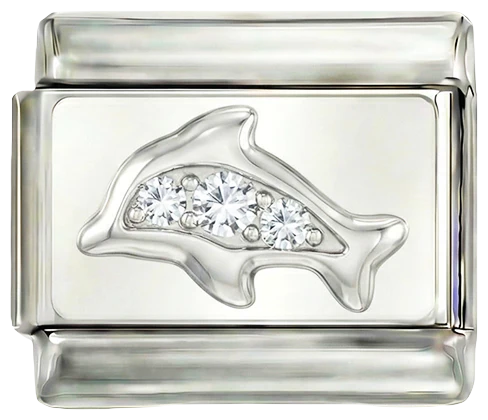 Dolphin Bling Silver