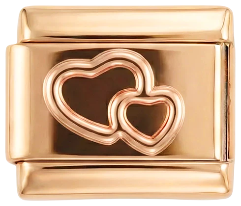 Double Hearts, on Rose Gold
