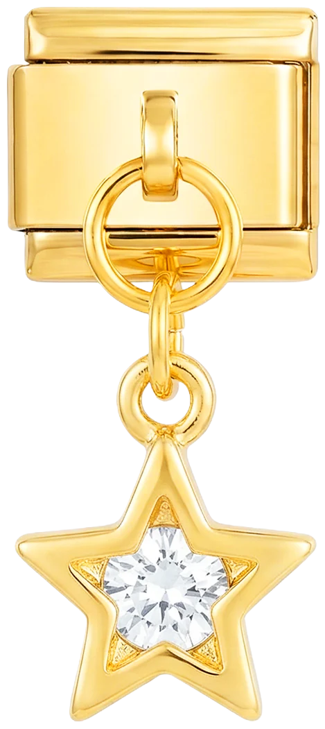 Double Layered Star with Stone on Gold