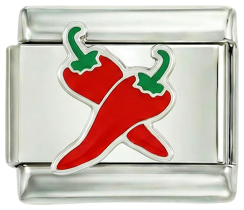 Double Red Pepper, on Silver