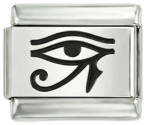 Egyptian Eye in Black, on Silver