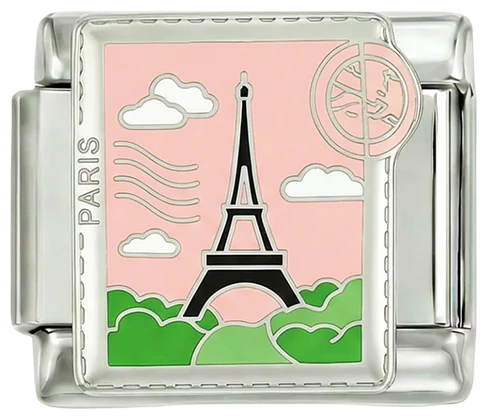 Eiffel Tower Stamp on Silver