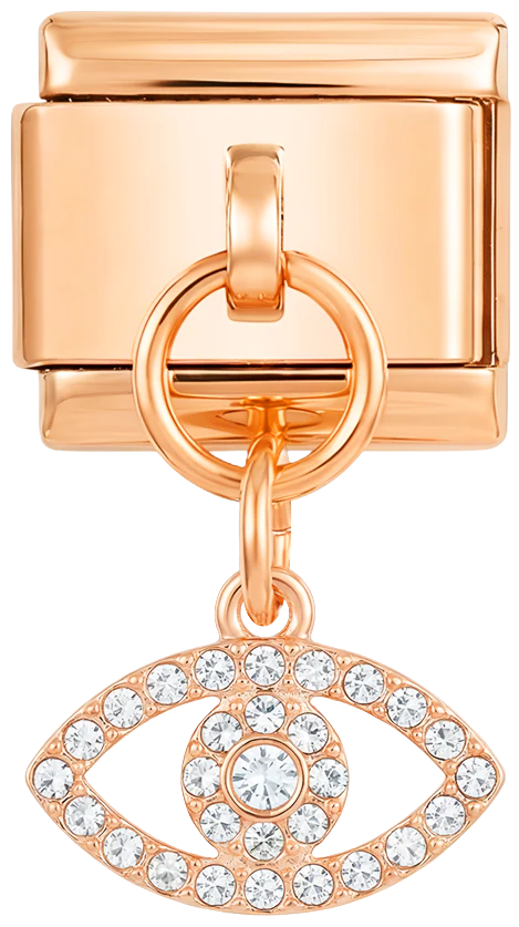Eye with White Stone on Rose Gold