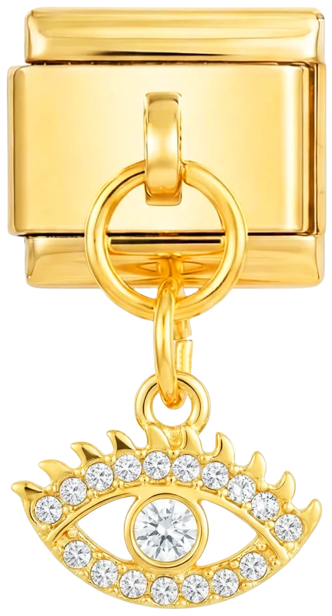 Eye with White Stones on Gold
