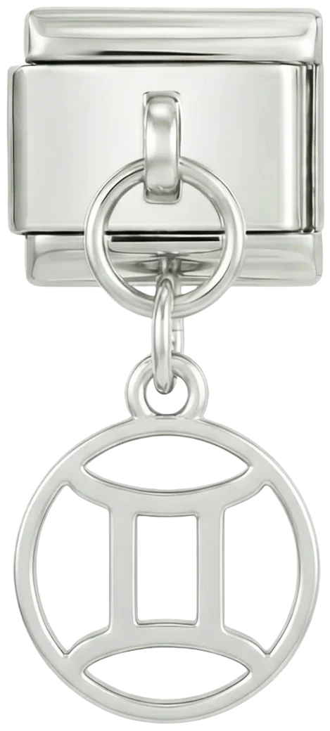 Gemini Sign, on Silver