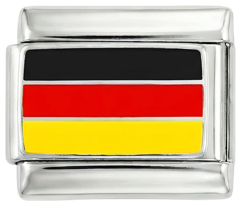 Germany Flag, on Silver
