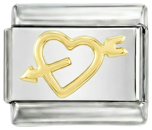 Gold Heart Pierced by an Arrow