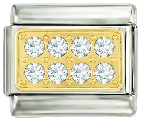 Gold Plate with White Stones