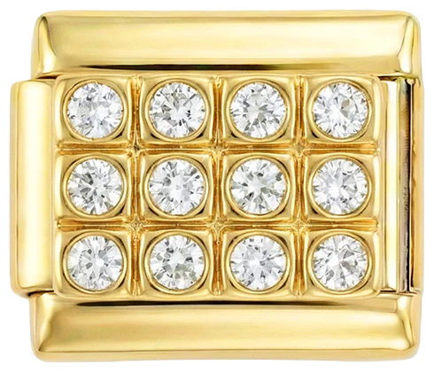 Gold Plate with White Stones on Gold