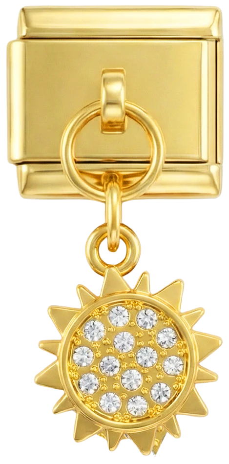 Gold Sun with Stones, on Gold