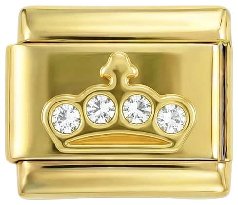 Golden Crown with White Stones