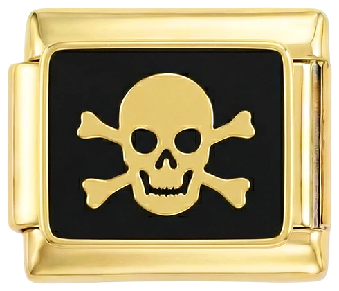 Skull Crossbones on Gold