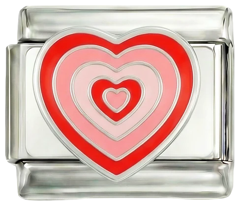 Growing heart red, on Silver