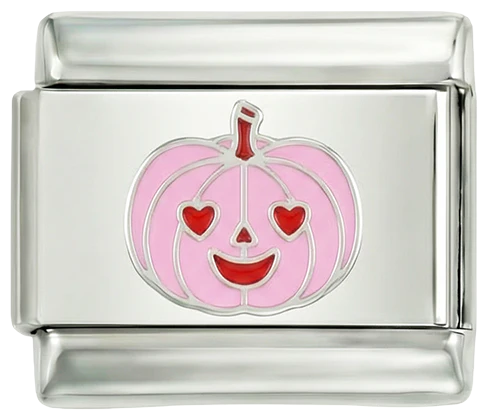 Happy Pink Pumpkin on Silver