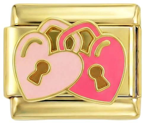 Heart-Shaped Love Locks on Gold