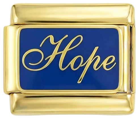 Hope on Blue Plate on Gold