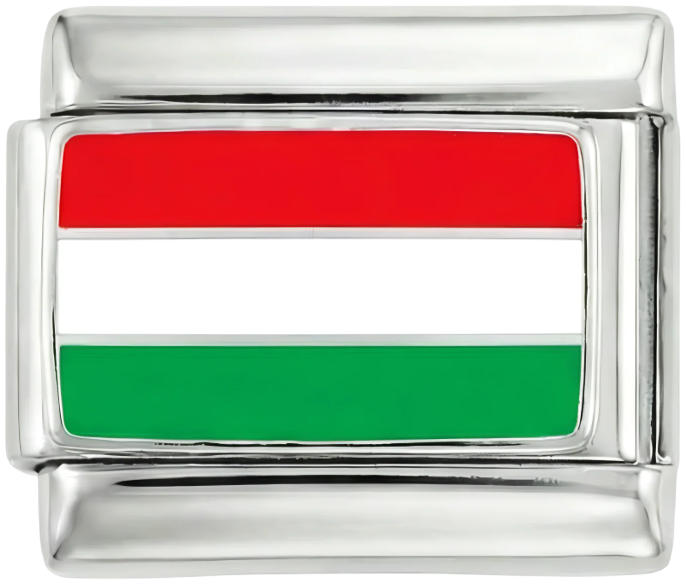 Hungary Flag, on Silver - Image 2