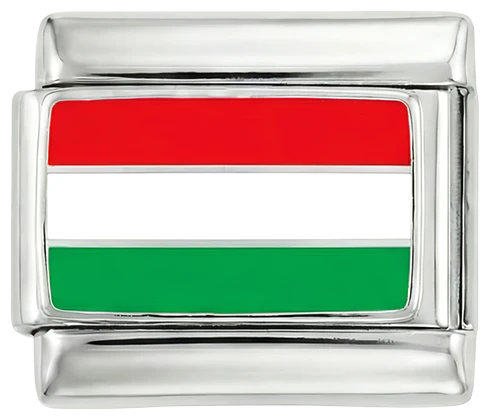 Hungary Flag, on Silver - Image 3