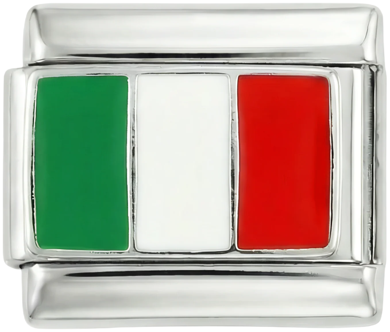 Italy Flag, on Silver - Image 2