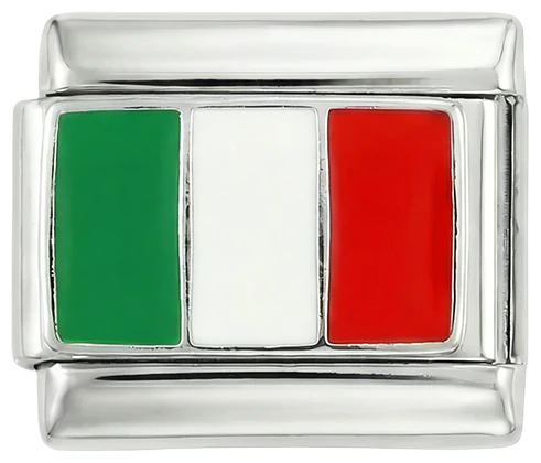 Italy Flag, on Silver - Image 3