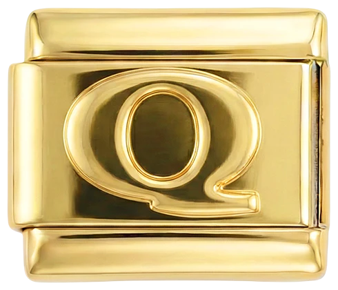 Letter Q in Gold, on Gold