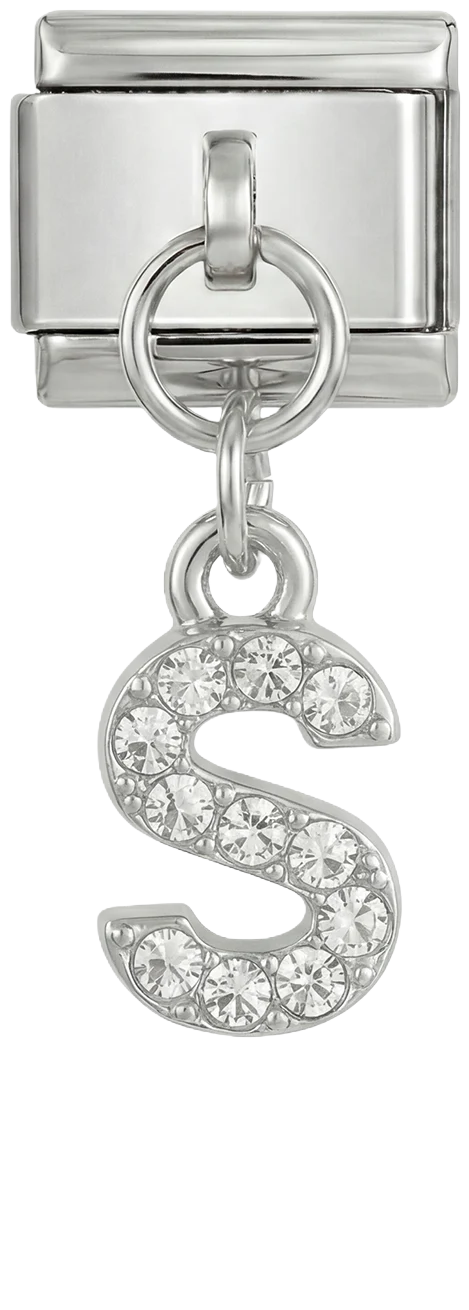 Letter S with sotnes, Hanging, on Silver