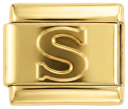 Letter S in Gold, on Gold