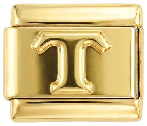 Letter T in Gold, on Gold