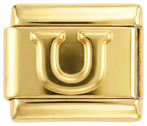 Letter U in Gold, on Gold