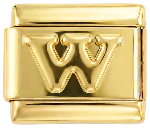 Letter W in Gold, on Gold