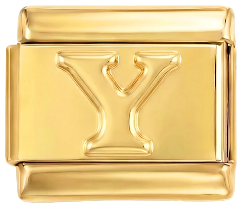 Letter Y in Gold, on Gold