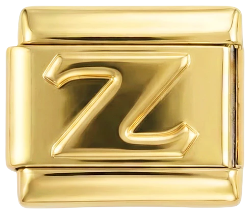 Letter Z in Gold, on Gold